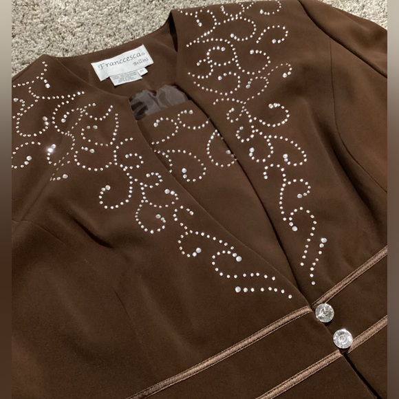 New franccesca Bellini jacket suit women 2 piece plus size 20 Momcore burgundy - Picture 10 of 10